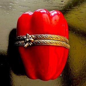 Hand painted Limoges red pepper. Purchased in France